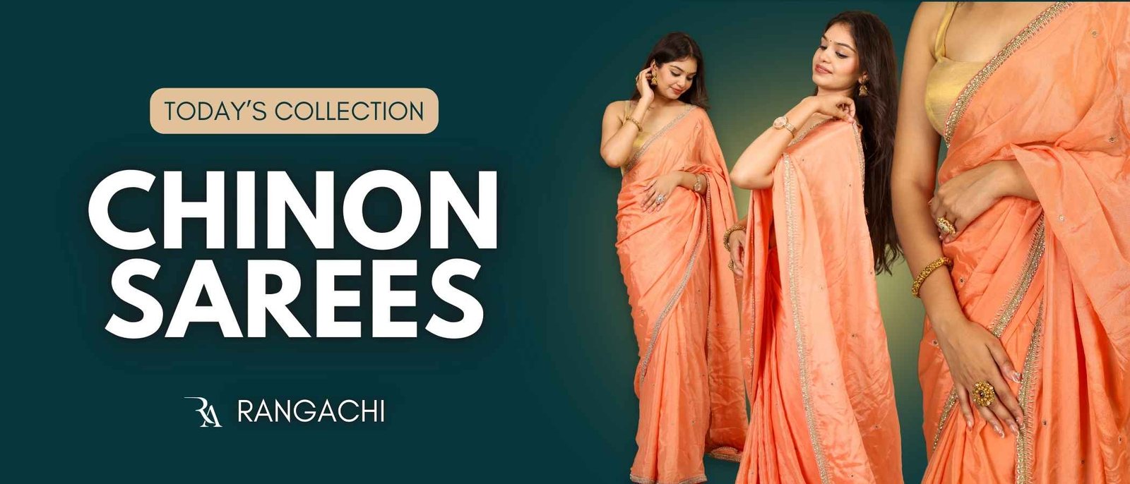 Chinon Sarees Collection Laptop Banner